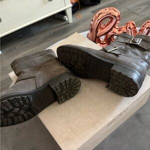 Jimmy Choo Silver mist leather biker boots!!